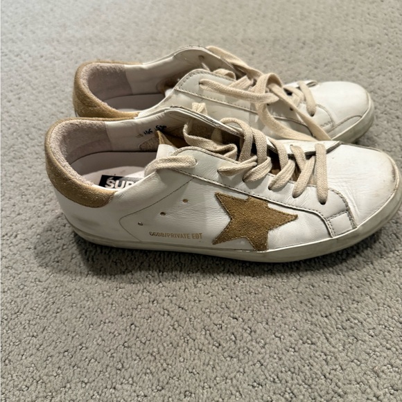 Golden Goose White and Brown Star Sneakers - Picture 3 of 5